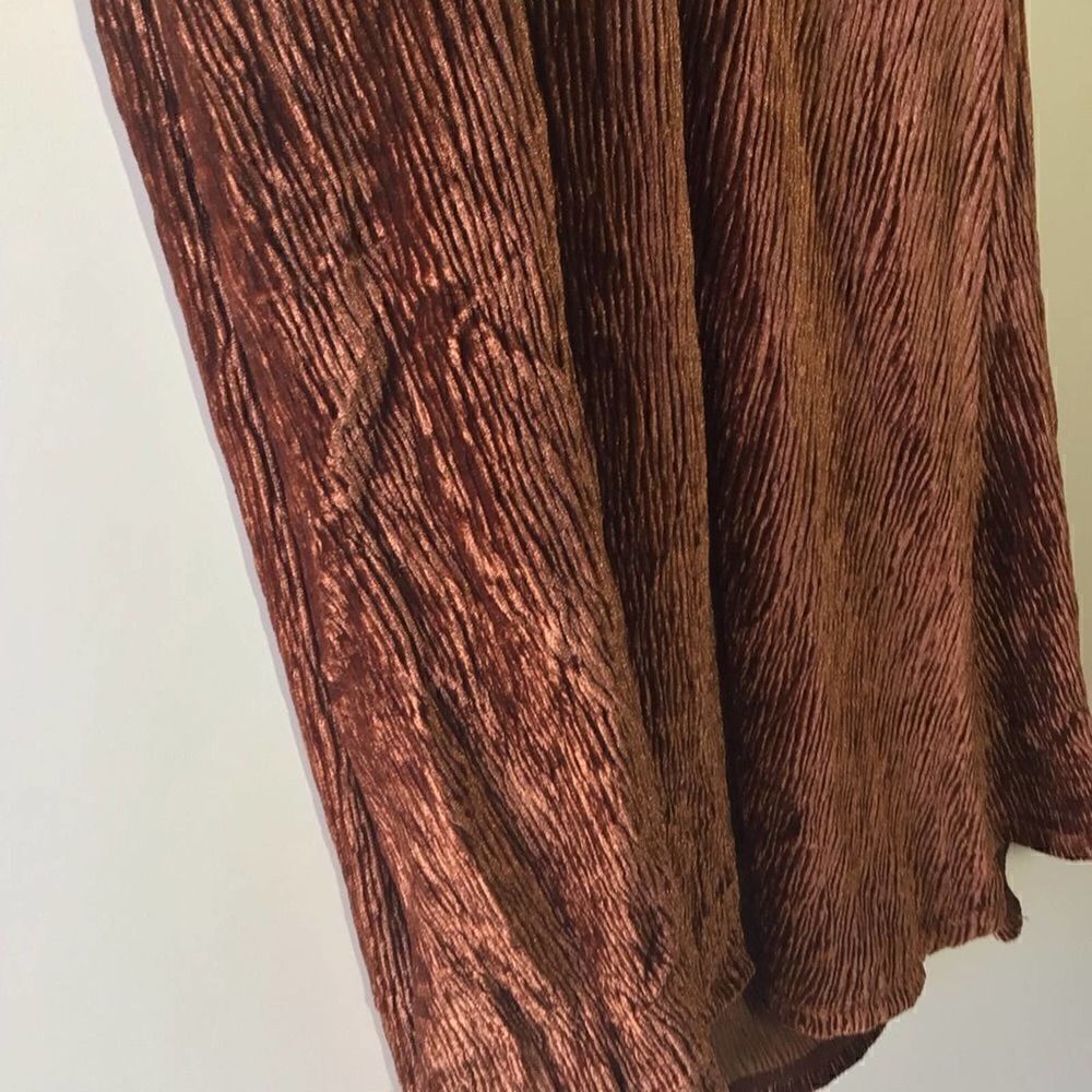 Bronx & Banco Cleopatra Rust Velvet Cutout Maxi Skirt Long Sleeve Gold Chain - Picture 12 of 15